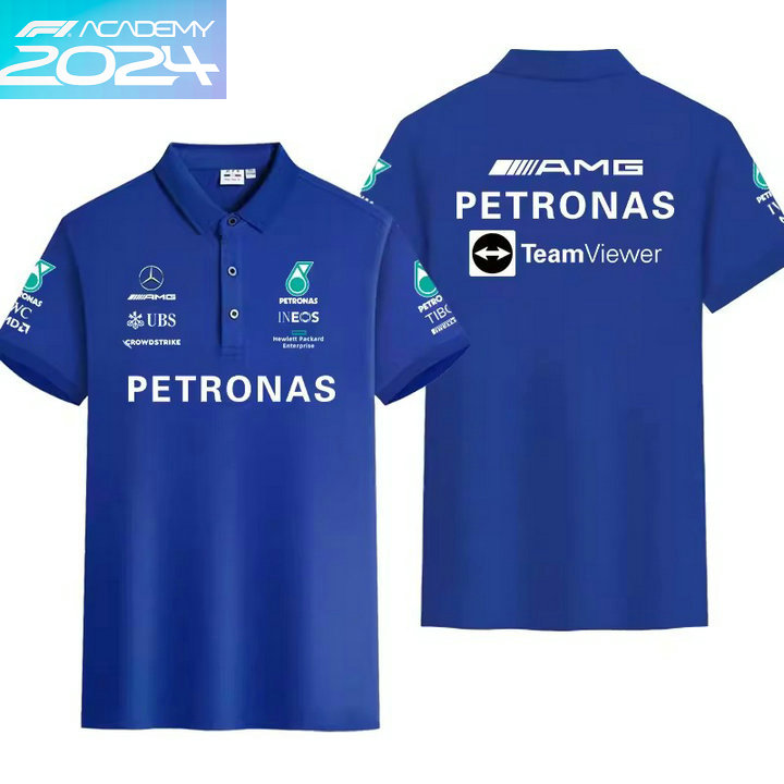 2024 Polo Mercedes-AMG Petronas Manche Courte Coton Couleur Unie